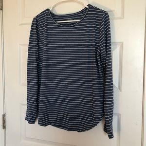 Old Navy Blue and White Striped Long Sleeve